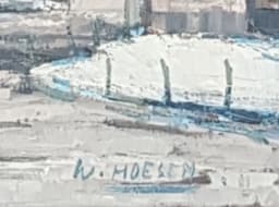 Картина с маслени бои на платно от W. Hoesen, 1965 год., внос от Белгия 3