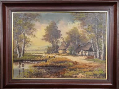 Картина с маслени бои на платно от известен белгийски художник Quidosse, 20th century внос от Нидерландия.