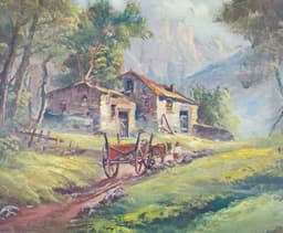 Картина с маслени бои на платно от P. Meurs, 20th century,  внос от Нидерландия. 2