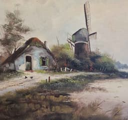 Картина с маслени бои на платно от известен нидерландски художник M. Reyes, 20th century, внос от Нидерландия. 2