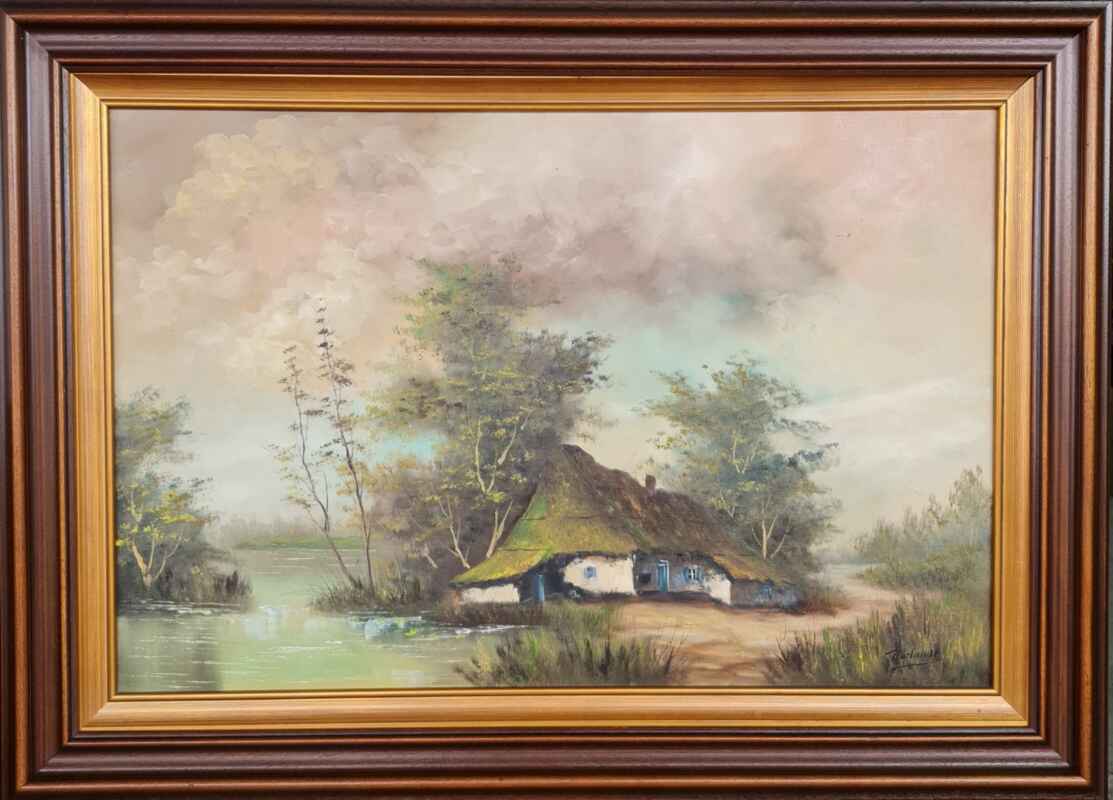 Картина с маслени бои на платно от известен нидерландски художник Roelandt,  20th century внос от Нидерландия.