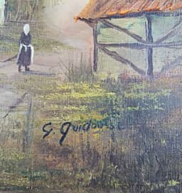 Картина с маслени бои на платно от известен Белгийски художник G. Quidousse ,(1938-1998) 20th century,  внос от Нидерландия. 3