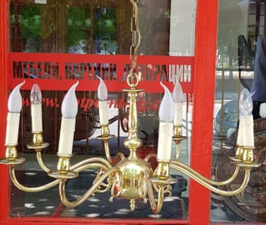 Полилей от бронз с 8 крушки внос от Белгия.