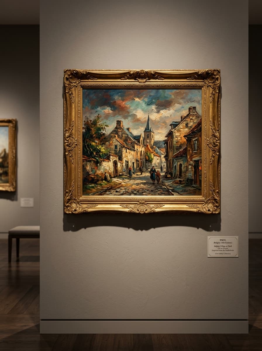 Картина с маслени бои на платно от известен белгийски художник Paul,20th century внос от Нидерландия.