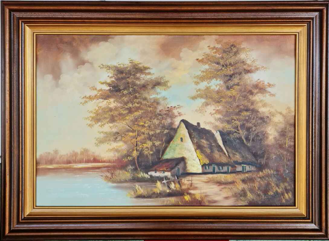 Картина с маслени бои на платно от известен белгийски художник Casimir Roelandt  (1928-1991) със сертификат за произход,  внос от Нидерландия.
