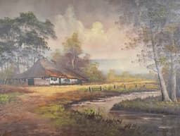 Картина с маслени бои на платно от известен нидерландски художник Groenen, 20th century внос от Нидерландия. 2