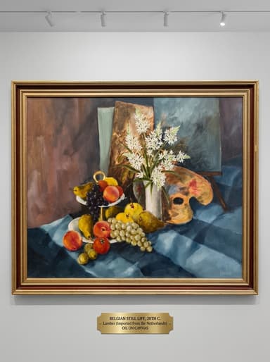 Картина с маслени бои на платно от известен белгийски художник Lamber, 20th century, внос от Нидерландия.