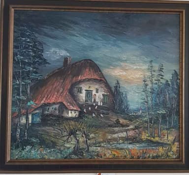Картина с маслини бои на платно