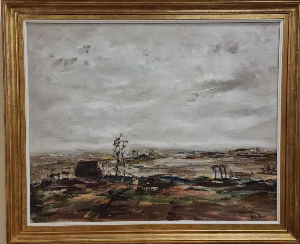 Картина с маслени бои на платно от известен белгийски художник Albert Hulstaert, Brussels 1918, внос от Белгия.