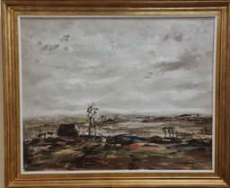 Картина с маслени бои на платно от известен белгийски художник Albert Hulstaert, Brussels 1918, внос от Белгия. 1