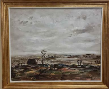 Картина с маслени бои на платно от известен белгийски художник Albert Hulstaert, Brussels 1918, внос от Белгия.