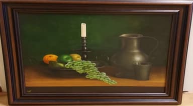 Datch signed monogram stilllife, 1980, Netherlands.