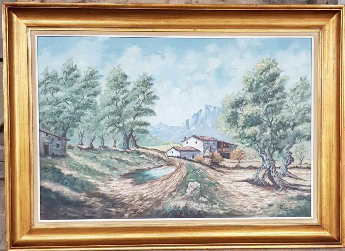 Картина с маслени бои на платно от A. Loos, внос от Нидерландия
