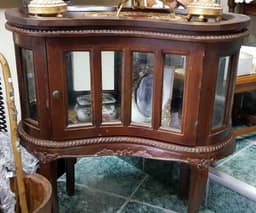 Барче бъбрек с поднос за напитки и две врати, ветринаж,  тиково дърво, нов, внос от Нидерландия. 1