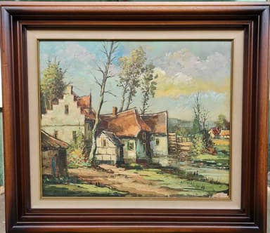 Картина с маслени бои на платно от известен нидерландски художник Willy Hoesen,  20th century внос от Нидерландия.