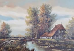 Картина с маслени бои на платно от известен нидерландски художник Bruinsma, 20th century внос от Нидерландия. 2