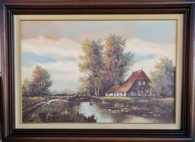 Картина с маслени бои на платно от известен нидерландски художник Bruinsma, 20th century внос от Нидерландия.