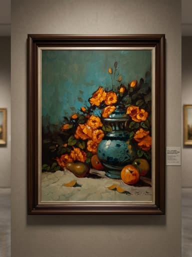 Картина с маслени бои на платно , still life,  20th century,  внос от Белгия