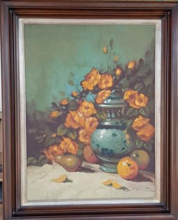 Картина с маслени бои на платно , still life,  20th century,  внос от Белгия 2