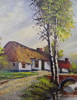 Картина с маслени бои на платно от G. Quidousse 1938-1998,  20th century,  внос от Белгия 3