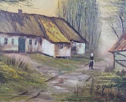 Картина с маслени бои на платно от известен Белгийски художник G. Quidousse ,(1938-1998) 20th century,  внос от Нидерландия. 2