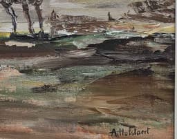 Картина с маслени бои на платно от известен белгийски художник Albert Hulstaert, Brussels 1918, внос от Белгия. 2