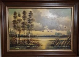 Картина с маслени бои на платно от известен нидерландски художник J. Kok,  20th century внос от Нидерландия. 1