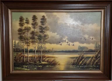 Картина с маслени бои на платно от известен нидерландски художник J. Kok,  20th century внос от Нидерландия.