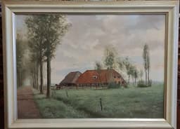 Картина с маслени бои на платно от известен нидерландски художник W. Kroon, 20th century внос от Нидерландия. 1
