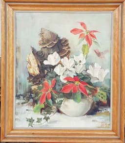 Картина с маслени бои на платно от известен нидерландски художник Zacharias Simons, 1910-1981 still life,  внос от Нидерландия 1