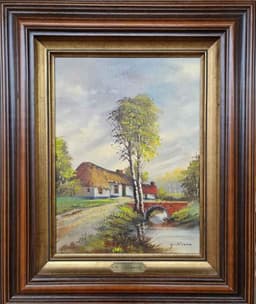 Картина с маслени бои на платно от G. Quidousse 1938-1998,  20th century,  внос от Белгия 1