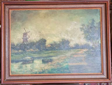 Картина с маслени бои на платно от известен нидерландски художник Jan Vlaardingen, 20th century  внос от Нидерландия.