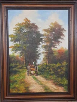 Картина с маслини бои на платно от известен холандски художник K. JANSEN, 1981 1