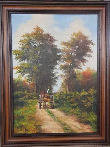 Картина с маслини бои на платно от известен холандски художник K. JANSEN, 1981