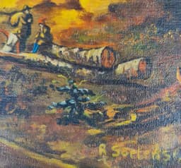 Картина с маслени бои на платно от известен нидерландски художник R. Soetens , 1981 год., внос от Нидерландия. 3