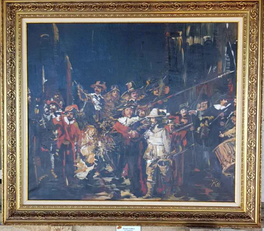 Картина с маслени бои - De Nachtwacht , Rembrandt van Rijn - репродукция