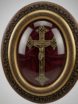 Разпятие в рамка с 3D изображение,  дъб, внос от Белгия 1
