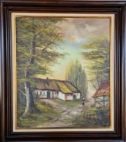 Картина с маслени бои на платно от известен Белгийски художник G. Quidousse ,(1938-1998) 20th century,  внос от Нидерландия. 1