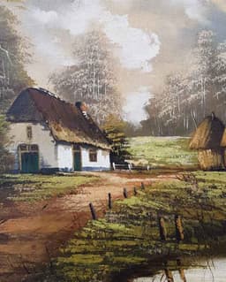 Картина с маслени бои на платно от нидерландски художник, 20th century,  внос от Нидерландия 2